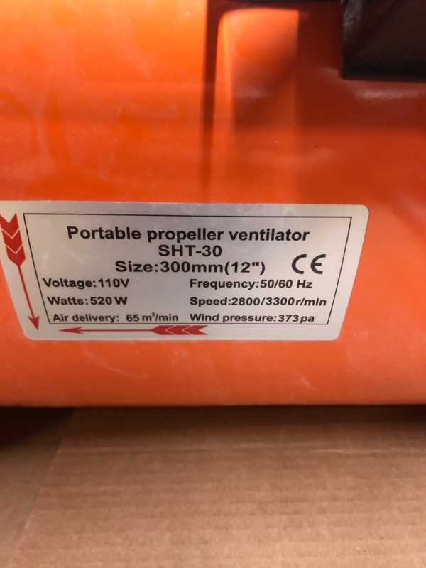 Photo 3 of VEVOR Utility Blower Fan, 12 Inches, High Velocity Ventilator, Portable Ventilation Fan, Fume Extractor (12 Inches Blower Fan with Duct)