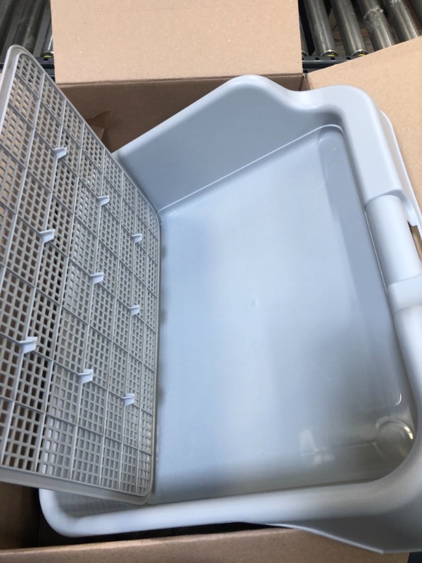 Photo 4 of [DogCharge] Indoor Dog Potty Tray – with Protection Wall Every Side for No Leak, Spill, Accident - Keep Paws Dry and Floors Clean (Tray Only, Grey) ------ OUT OF THE BOX NEW
