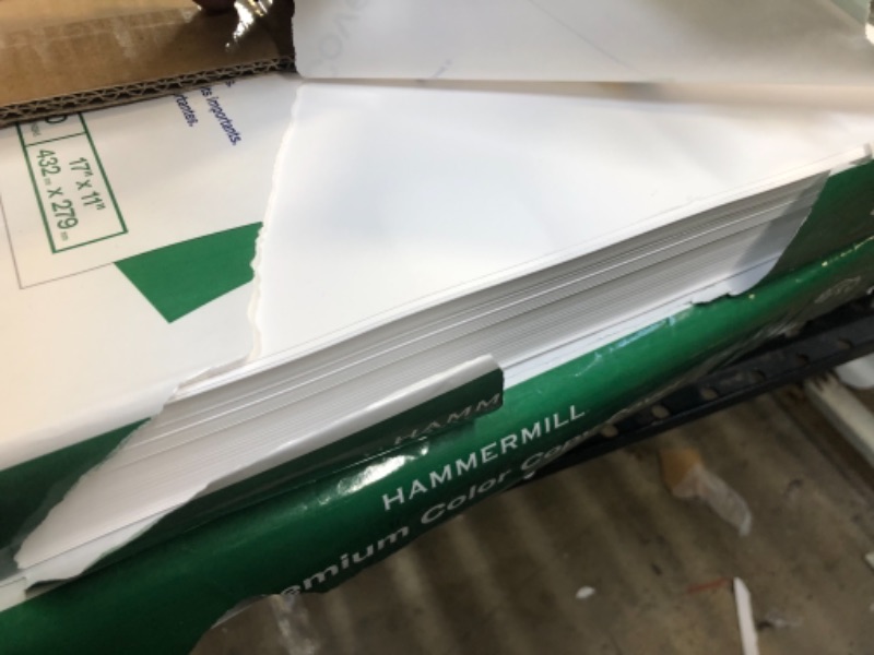 Photo 4 of Hammermill Cardstock, Premium Color Copy, 60 lb, 8.5 x 11 - 2 Pack - 100 Bright, Made in the USA Card Stock, 122549R , White ------ OPENED BUT MAJORITY ARE THERE AS SHOWN IN PICTURES