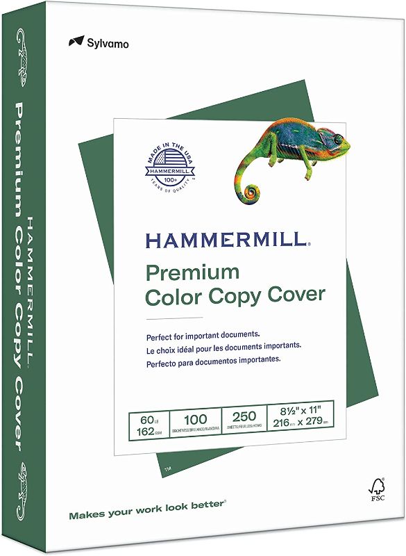 Photo 1 of Hammermill Cardstock, Premium Color Copy, 60 lb, 8.5 x 11 - 2 Pack - 100 Bright, Made in the USA Card Stock, 122549R , White ------ OPENED BUT MAJORITY ARE THERE AS SHOWN IN PICTURES