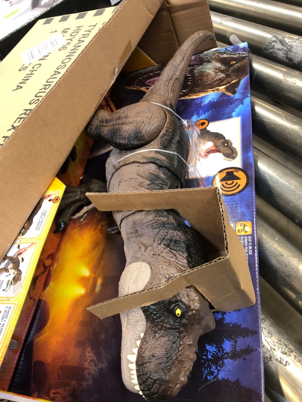 Photo 2 of ?Jurassic World Dominion Dinosaur T Rex Toy, Thrash ‘N Devour Tyrannosaurus Rex Action Figure with Sound and Motion???? Frustration Free Packaging