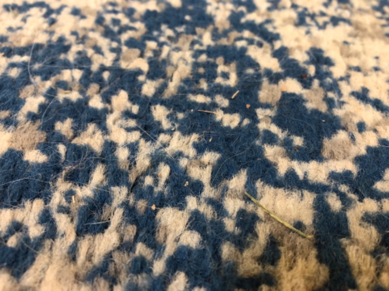 Photo 4 of 72" x 48" Rug Blue with Grey ------ HAS HAIR ON ITEM AND DIRTY FROM PREVIOUS USE