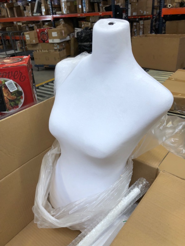 Photo 5 of Female Dress Form Mannequin Torso Body with Adjustable Tripod Stand Dress Jewelry Display (White) 66inch-White