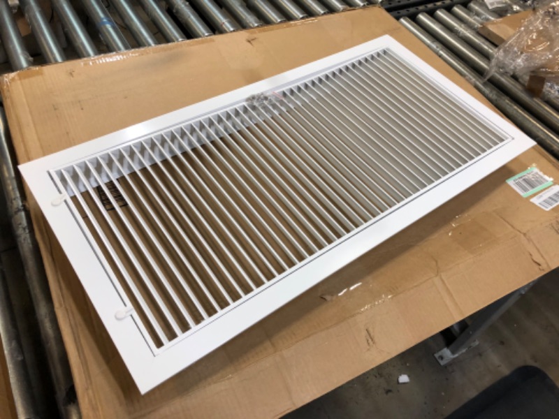 Photo 3 of 14" X 30" Aluminum Return Filter Grille - Easy Airflow - Linear Bar Grilles [Outer Dimensions: 15.75w X 31.75h] 14 X 30 ---- OUT OF THE BOX NEW