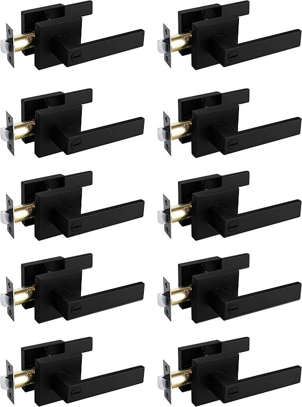 Photo 1 of 10 Pack NEWBANG Solid Door Lever Handle Matte Black Finish ------ BOX DAMAGED