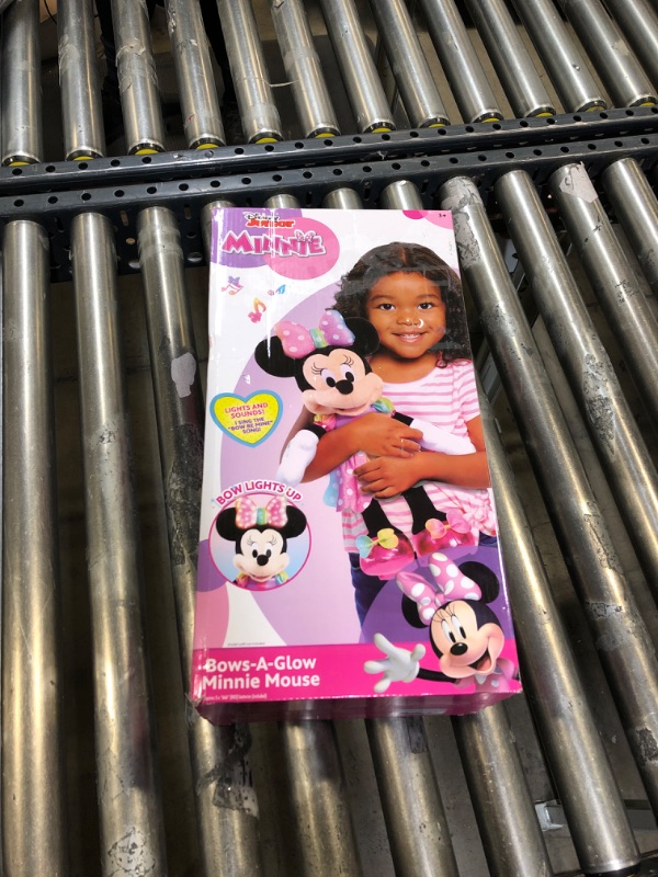 Photo 2 of Disney Junior Minnie Mouse Bows-A-Glow Music and Lights Feature Plush Stuffed Animal, Officially Licensed Kids Toys for Ages 3 Up, Gifts and Presents, Amazon Exclusive