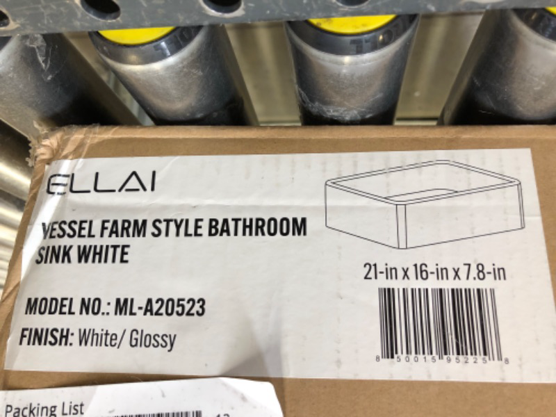 Photo 2 of VESSEL FARM STYLE BATHROOM SINK - WHITE 