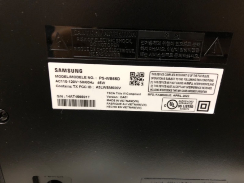 Photo 1 of SAMSUNG HW-B650 3.1ch Soundbar w/Dolby 5.1 DTS Virtual:X, Bass Boosted, Built-in Center Speaker, Bluetooth Multi Connection, Voice Enhance & Night Mode, Subwoofer Included, 2022 HW-B650 Soundbar