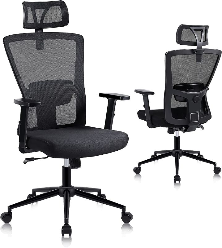 Photo 1 of ralex-chair Office Chair Ergonomic Desk Chair Comfort Adjustable Height with Wheels?Lumbar Support Mesh Swivel Computer Home Office Study Task Chair 5008