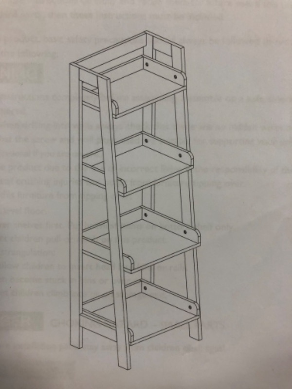 Photo 1 of 4-TIER LADDER STORAGE SHELF- WHITE 