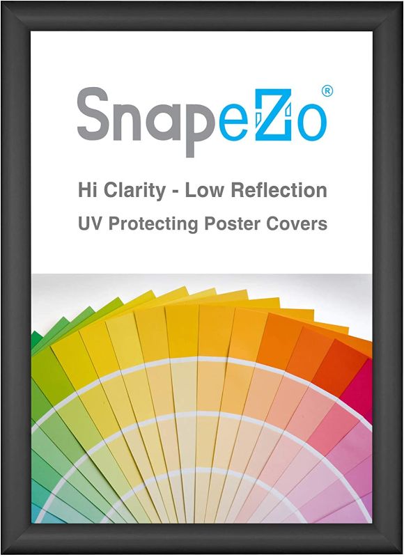 Photo 1 of SnapeZo Poster Frame A2 Size (16.5 x 23.4 inches), Black 1 Inch Aluminum Profile, Front-Loading Snap Frame, Wall Mounting, Sleek Series