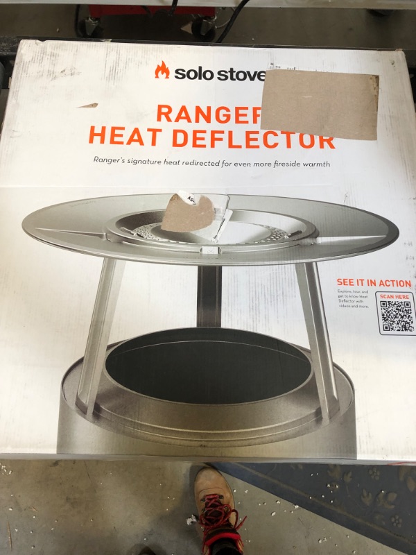 Photo 1 of (TOP PIECE ONLY!!) Top for Solo Stove Ranger Heat Deflector, with 3 Detachable Legs, Accessory for Ranger Fire Pit, Captures and redirects Warmth, 304 Stainless Steel, (HxDia) 9.5 x 20 in, 5 lbs Ranger Deflector