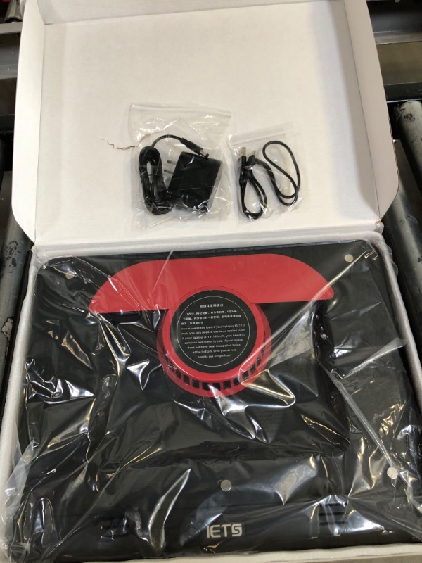 Photo 1 of IETS GT500 Powerful Turbo-Fan (5000 RPM) RGB Laptop Cooling Pad with Infinitely Variable Speed,Seal Foam for Rapid Cooling Gaming Laptop,13-17.3inch Laptop Cooler with 3-Port USB Hub V2(Hub+RGB)