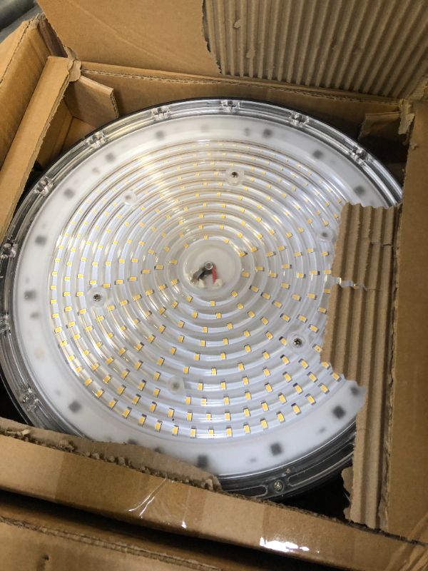 Photo 3 of Lightdot 300W LED High Bay Light 45000lm (Eqv.1200W MH/HPS) UFO High Bay LED Light, 5000K Daylight High Bay Shop Light with US Plug for Garage/Barn, Energy Saving Upto 2200KW*2/Y(5Hrs/Day) -2Pack 300W || 2Pack