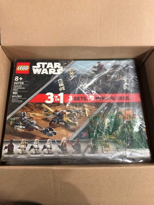 Photo 2 of LEGO Star Wars Galactic Adventures 66708, 3-in-1 Building Toy Gift Set: The Mandalorian Trouble on Tatoonie and Imperial Armored Marauder and Clone Wars Duel on Mandalore