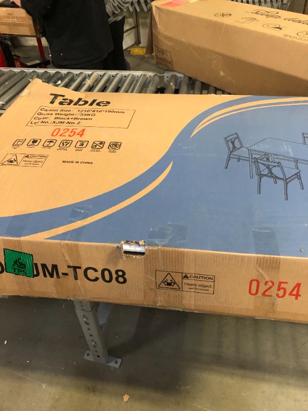 Photo 1 of VECELO 5-Piece Indoor Modern Rectangular Dining Table Set for Kitchen, Dinette, Breakfast Nook, 4, Classic Brown Dining set for 4 Classic Brown