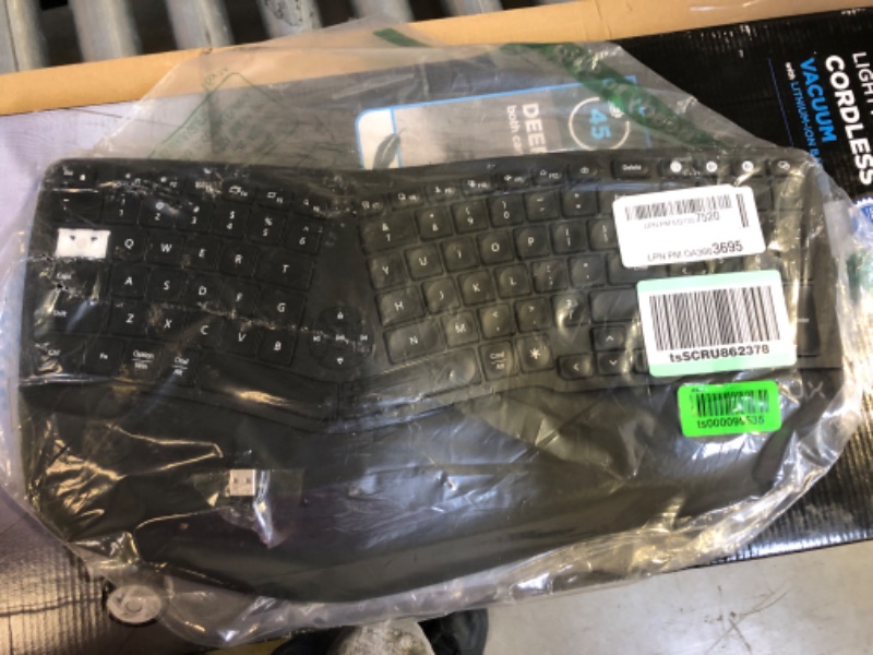 Photo 2 of DeLUX Ergonomic Keyboard, Wireless Ergo Split Keyboard with Backlit for Natural Typing and Reduce Hands Pain, USB Receiver, BT5.0, Scissor Switch and Palm Rest for Windows and Mac(GM902A-Black)
