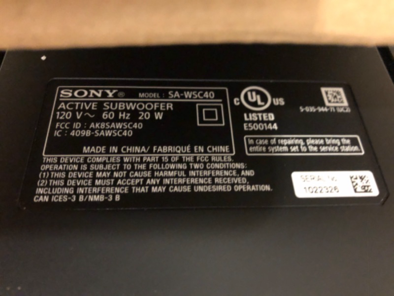 Photo 4 of Sony HT-SC40 2.1ch Soundbar with Wireless Subwoofer
