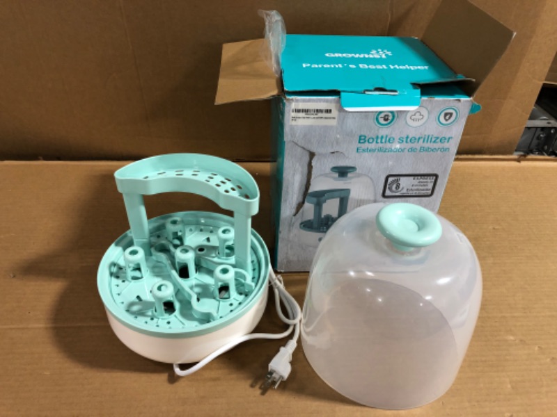 Photo 3 of Bottle Sterilizer, Baby Bottle Steam Sterilizer Sanitizer for Baby Bottles Pacifiers Breast Pumps Large Capacity and 99.99% Cleaned in 8 Mins green