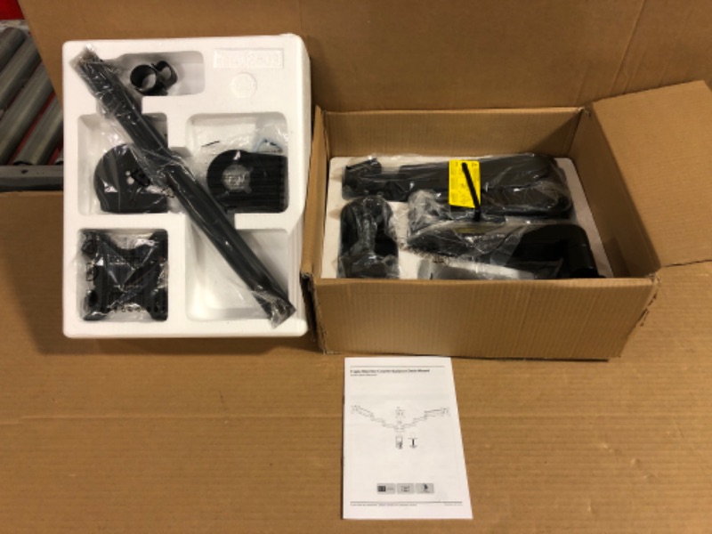 Photo 1 of MOUNT PRO Triple Monitor Desk Mount - Articulating Gas Spring Monitor Arm, Removable VESA Mount Desk Stand with Clamp and Grommet Base - Fits 13 to 27 Inch LCD Computer Monitors, VESA 75x75, 100x100