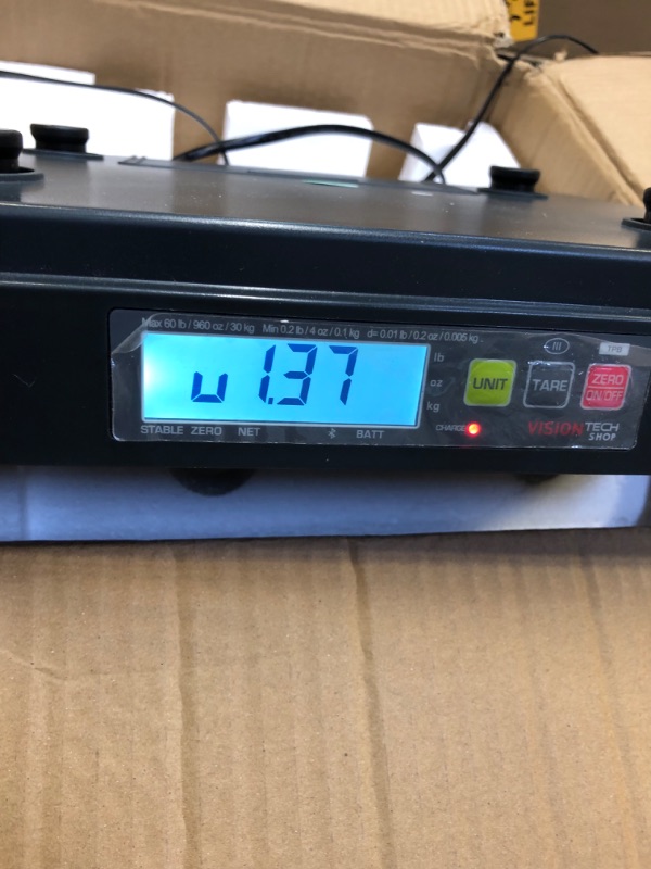 Photo 1 of VisionTechShop TPB-60LB, POS Interface Portion Scale with Most ECR's and POS Systems, Lb/Oz/Kg Switchable, 60lb Capacity, 0.01lb Readability, Single Display, NTEP Legal for Trade COC #22-010