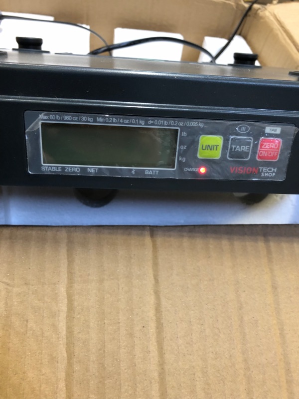 Photo 1 of VisionTechShop TPB-60LB, POS Interface Portion Scale with Most ECR's and POS Systems, Lb/Oz/Kg Switchable, 60lb Capacity, 0.01lb Readability, Single Display, NTEP Legal for Trade COC #22-010