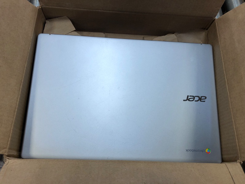 Photo 4 of Acer 2022 Chromebook, 17" IPS Full HD(1920x1080) Screen, Intel Celeron Processor Up to 2.80 GHz, 4GB DDR4 Ram, 64GB SSD, Super-Fast 6th Gen WiFi, Chrome OS, Natural Silver(Renewed)
++++UNABLE TO TEST, MISSING LAPTOP CHARGER, LIGHT USE,  MINOR SCRATCHES ON