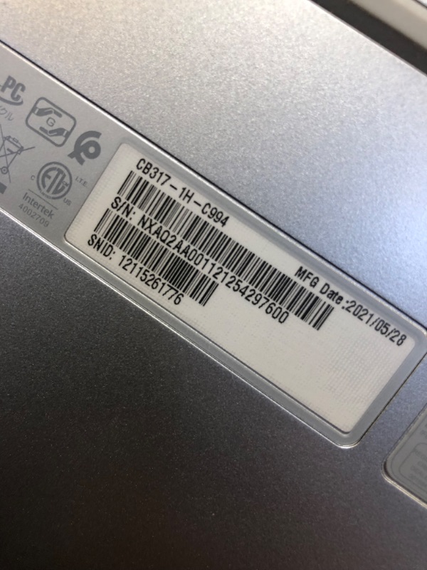 Photo 6 of Acer 2022 Chromebook, 17" IPS Full HD(1920x1080) Screen, Intel Celeron Processor Up to 2.80 GHz, 4GB DDR4 Ram, 64GB SSD, Super-Fast 6th Gen WiFi, Chrome OS, Natural Silver(Renewed)
++++UNABLE TO TEST, MISSING LAPTOP CHARGER, LIGHT USE,  MINOR SCRATCHES ON