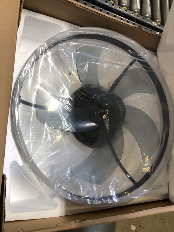 Photo 1 of 7PMBEANE Low Profile Ceiling Fans with Lights,20" Dimmable Flush Mount Ceiling Fan with Lights,By App & Remote Control, 3-color Adjustable Light, 6-speed Fan Speed, for bedroom,living room,kitchen D20" xH6.7"