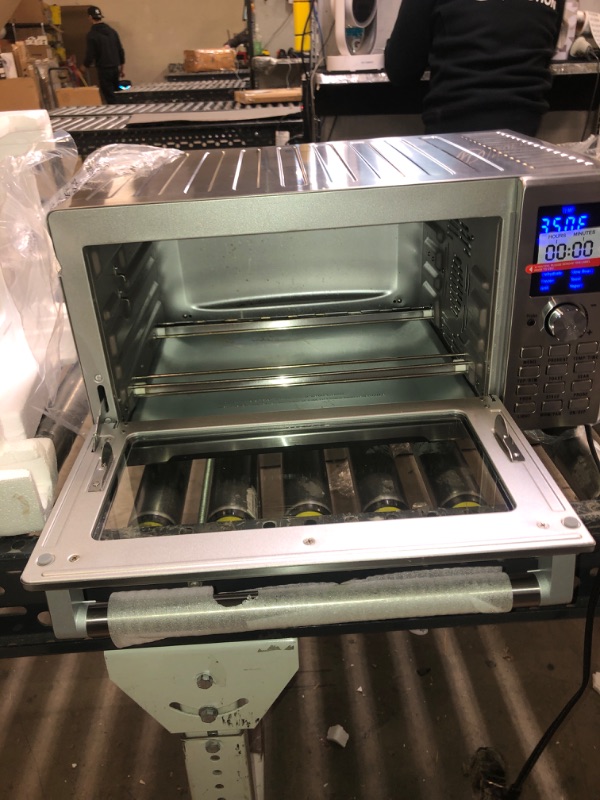 Photo 1 of NUWAVE Bravo Air Fryer Toaster Smart Oven, 12-in-1 Countertop Convection, 30-QT XL Capacity, 50°-500°F Temperature Controls, Top and Bottom Heater Adjustments 0%-100%, Brushed Stainless Steel Look
