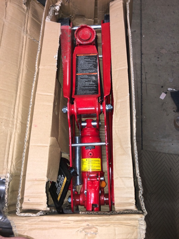 Photo 2 of BIG RED T825051 Torin Hydraulic Low Profile Trolley Service/Floor Jack with Single Piston Quick Lift Pump, 2.5 Ton (5,000 lb) Capacity, Red