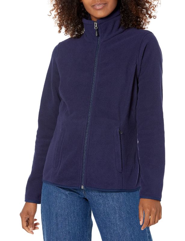Photo 1 of Amazon Essentials Women's Classic-Fit Long-Sleeve Full-Zip Polar Soft Fleece Jacket (Available in Plus Size) Polyester Navy X-Large