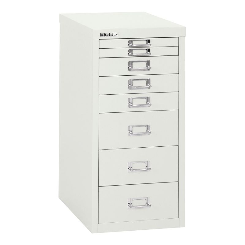 Photo 1 of Bisley 8 Drawer Steel Desktop Multidrawer Storage Cabinet, Charcoal (MD8-CH) 8 Drawer White ---- MINOR CORNER DAMAGE