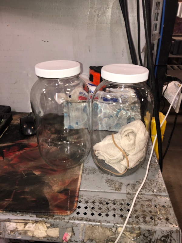 Photo 2 of 1790 Half Gallon Glass Jars (64oz) 2-Pack - Includes 2 Airtight Lids, Muslin Cloths, Rubber Bands - Dishwasher & Freezer Safe - Perfect for Kombucha, Kefir, Canning, Sun Tea, Fermentation Half Gallon 2PK