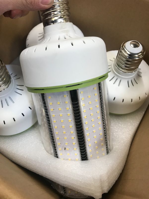 Photo 4 of 100W E26/E39 Mogul Base LED Corn Light Bulbs, 5000K Daylight 13500 Lumen Replacement Metal Halide HID CFL for Commercial Industrial Lighting Warehouse High Bay Light Fixture Garage Workshop 4-Piece 100w