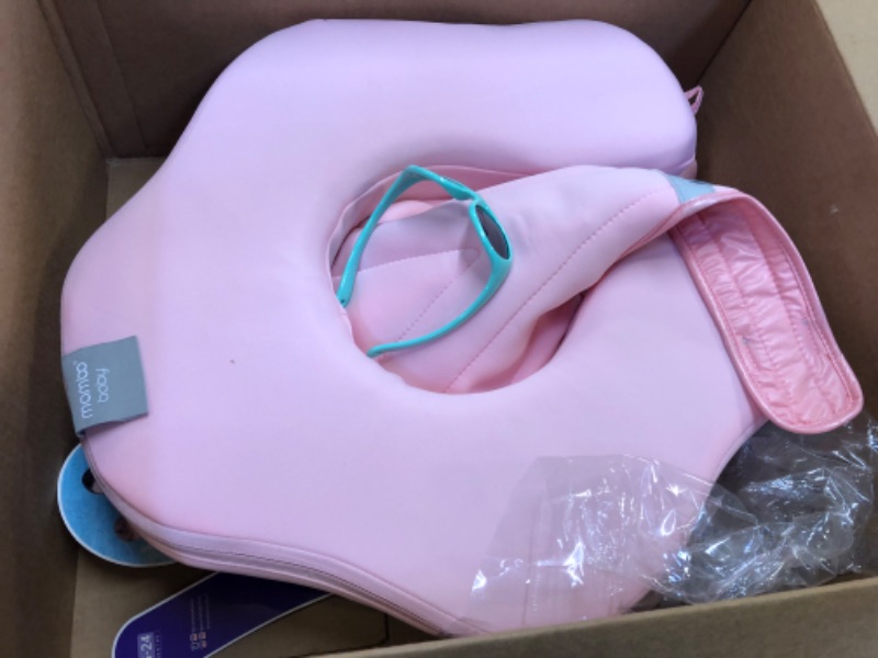 Photo 1 of Cloth Mambobaby Newest Non Inflatable Baby Float Size Improved Add Tail Avoid Flip Over Swim Trainer Solid Infant Pool Float with Canopy UPF 50+ Swim Ring Pink Cf