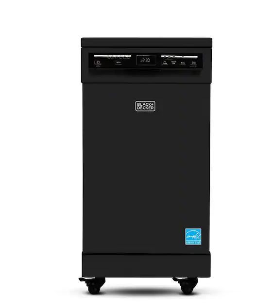 Photo 1 of 18 in., Black, 120 Volt, Portable Dishwasher With 8-Place Setting Capacity