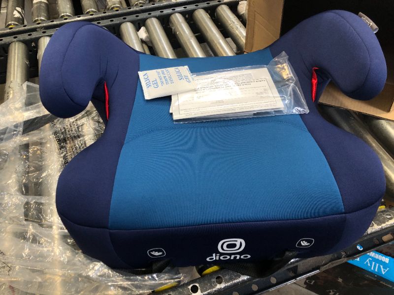 Photo 2 of Diono Solana 2 XL, Dual Latch Connectors, Lightweight Backless Belt-Positioning Booster Car Seat, 8 Years 1 Booster Seat, Blue 2019 LATCH Connect Single Blue