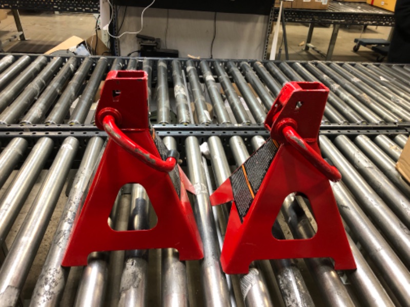 Photo 2 of BIG RED T46002A Torin Steel Jack Stands: Double Locking, 6 Ton (12,000 lb) Capacity, Red, 2 Pairs 