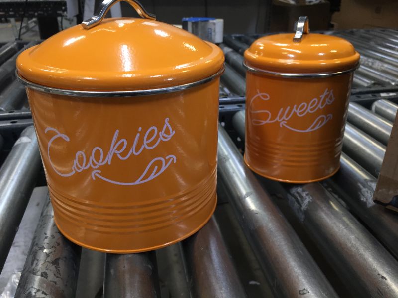 Photo 2 of Candy Jar & Cookie Jar for Kitchen counter | Farmhouse Kitchen Jars for Storage of Your Favorite Treats | Large & Medium Canisters Set of Two Cookie & Candy Jars with Lids | Airtight Jar by Nirgals (Yellow)
