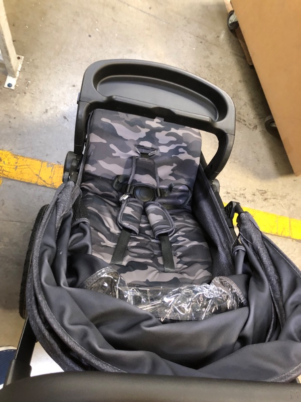 Photo 3 of babyGap Trek Jogging Stroller - Car Seat Compatible - Lightweight Jogging Stoller with Extendable Canopy & Reclining Seat - Made with Sustainable Materials, Black Camo --- , Moderate Use, Scratches and Scuffs on item 