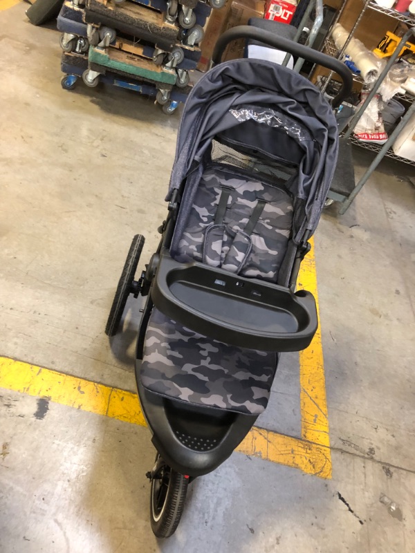 Photo 6 of babyGap Trek Jogging Stroller - Car Seat Compatible - Lightweight Jogging Stoller with Extendable Canopy & Reclining Seat - Made with Sustainable Materials, Black Camo --- , Moderate Use, Scratches and Scuffs on item 