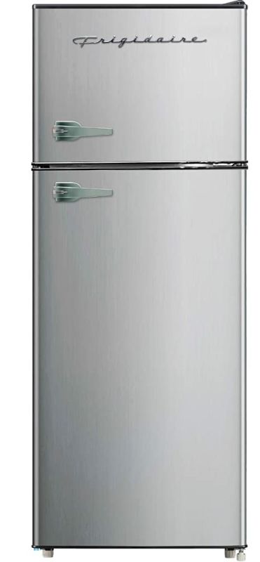 Photo 1 of Frigidaire EFR751, 2 Door Apartment Size Refrigerator with Freezer, Stainless Steel, 7.5  7.5 cu ft Double Door Fridge