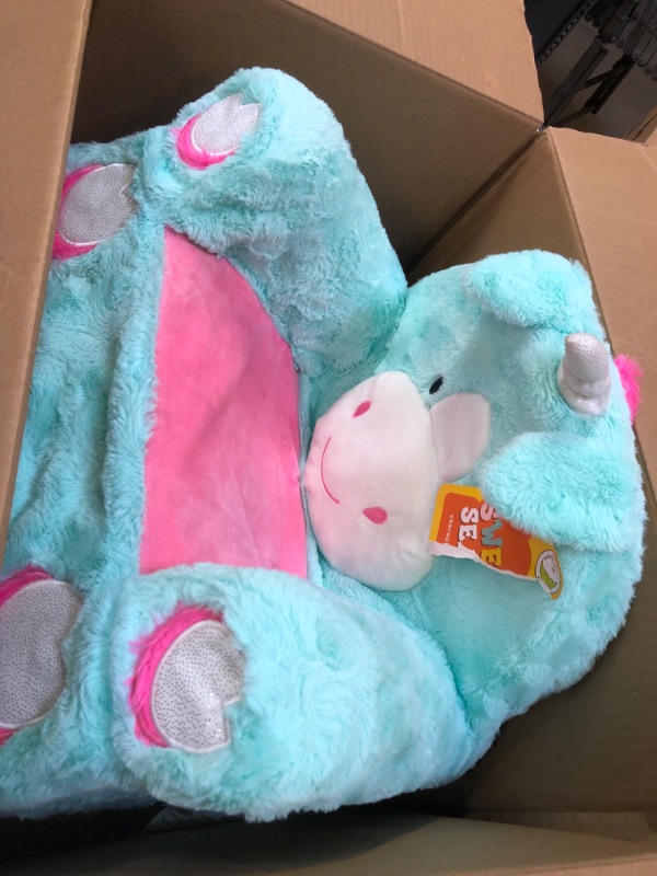 Photo 2 of Animal Adventure | Sweet Seats | Teal Unicorn | Soft Plush Children's Chair-----OUT OF THE BOX NEW 