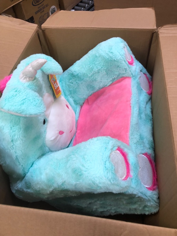 Photo 3 of Animal Adventure | Sweet Seats | Teal Unicorn | Soft Plush Children's Chair-----OUT OF THE BOX NEW 