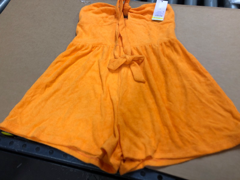 Photo 2 of Women's Towel Terry Romper - Wild Fable Orange S
