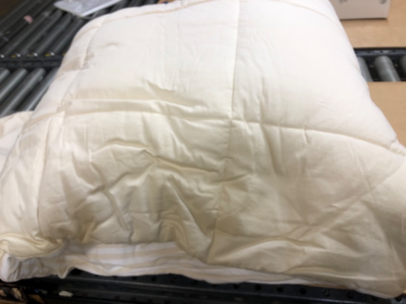 Photo 2 of 1pc-----King Heavyweight Linen Blend Stripe Comforter  
