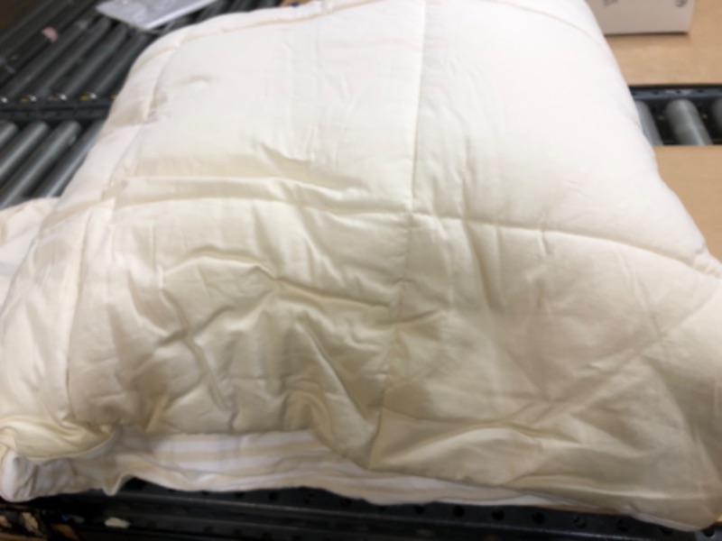 Photo 1 of 1pc-----King Heavyweight Linen Blend Stripe Comforter  
