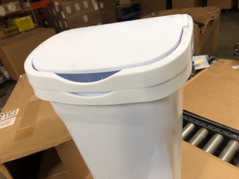 Photo 2 of 2pcs---United Solutions 10 Gal/40 Qt Space-Efficient Kitchen Trash Can with Dual Swing Lid,  