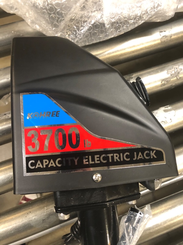 Photo 3 of Kohree Electric Trailer Jack 3700lbs, Heavy Duty RV Electric Power Tongue Jack for Travel Trailer A-Frame Camper, with Drop Leg & Weatherproof Jack Cover, 22" Lift
